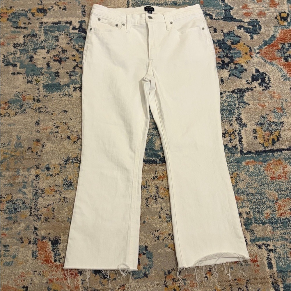 J. Crew Women's Mid-Rise Flare Crop Denim - Size 30